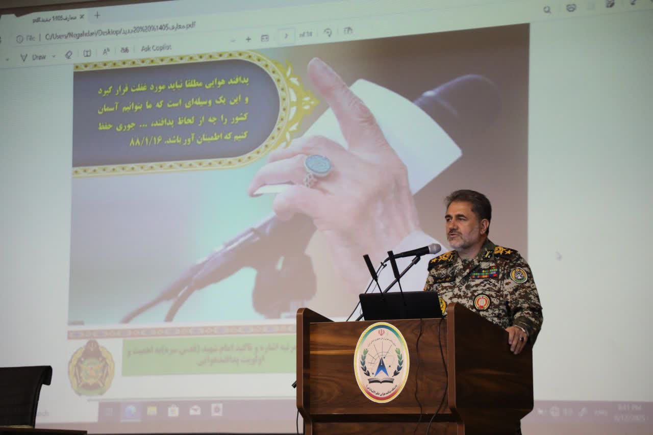 امیر سرتیپ الهامی در دانشگاه پدافند هوایی: انتقال معارف دفاع مقدس، سنگ بنای اقتدار ملی